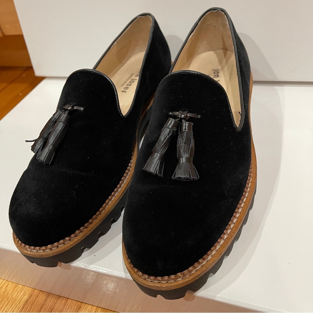 Jon Josef Anthropologie Womens Gogo Lug Sole Loafers Size US 10 EUR 40 Black - Picture 14 of 16